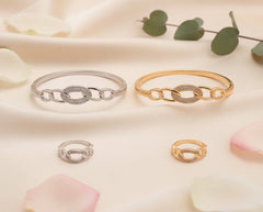 Linked Chain Luxury Bangle & Ring Set
